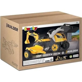 Smoby Tractor de Pedales Max Builder con Remolque, Pala y Cargador - Naranja SMO3032167103048