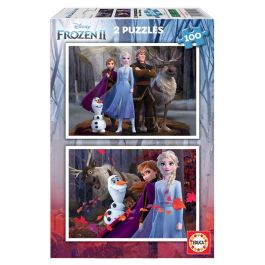 EDUCA BORRAS Puzzle Frozen 2 Disney 2x100 piezas. Tamaño 40x28cm.