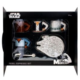 EXQUISITE GAMING Set Tazas Espresso Rebel Star Wars - 4 Tazas, 4 Platillos y 4 Cucharas