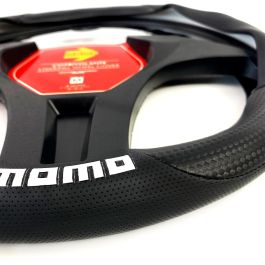 Momo MOMLSWC016CB Funda Volante Coche Universal Negro Antideslizante Poliuretano Perforado Tuning Protección y Agarre 37-38 cm Momo MOMLSWC016CB Funda Volante Coche Universal Negro Antideslizante Poliuretano Perforado Tuning Protección y Agarre 37-38 cm