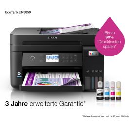 Epson ET-3850 Impresora Multifunción EcoTank 3 en 1, A4, Wi-Fi, ADF, Duplex, Inyección de Tinta, Color, 4800 x 1200 DPI