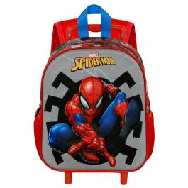 Mochila 3D con Ruedas Pequeña Symbol Marvel Spiderman Gris