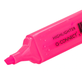 Q-connect Rotulador Fluorescente Rosa Punta Biselada Trazo 1-5 mm