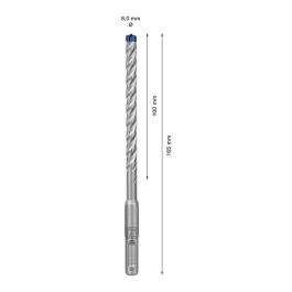 Bosch EXPERT Hammerbohrer SDS plus-7X 8x100x165mm - Broca perforadora SDS Plus 8 mm para martillo, 165 mm, para ladrillo, concreto y piedra