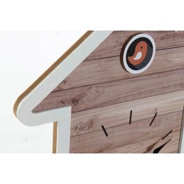 DKD Home Decor Reloj de Pared Scandi para Casa, Natural Blanco, MDF, 56x32x5 cm (Alto x Ancho x Fondo), Pilas AA, Pack 2 Unidades