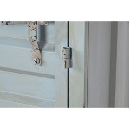 DKD Home Decor Armario Vintage Metal Azul Celeste 112x46x174 cm Estilo Contenedor con 2 Puertas, 3 Cajones, 2 Estantes