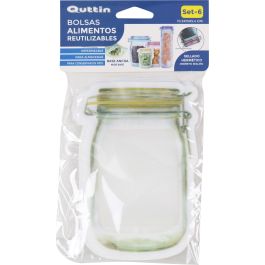 Set de 6 bolsas reutilizables para alimentos Quttin 10.5x (36 Unidades) Set de 6 bolsas reutilizables para alimentos Quttin 10.5x (36 Unidades)