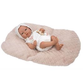 Muñecas Arias Muñeca Reborn Arias 38 cm Maitane Rosa con Manta para Niños de 3 Años, Idioma Español