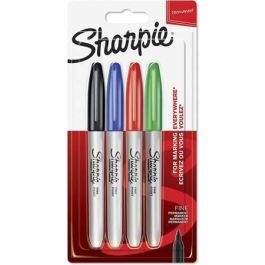 Sharpie Rotuladores permanentes de punta fina, blíster de 4 unidades, colores surtidos estándar Precio: 7.49999987. SKU: B1D5VHN32F