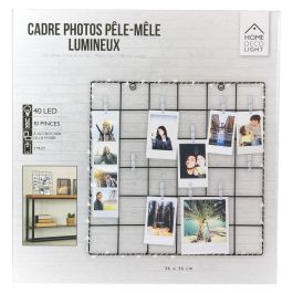 Home Deco Light Mural Portafotos LED con Pinzas para Fotos y Recuerdos, Metal, 36x36 cm Precio: 10.50000006. SKU: B126XTYMW2
