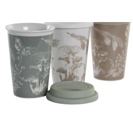 DKD Home Decor Mug Pocillo Colección Atlantic Forest 2022 Marron Claro Blanco Porcelana Silicona 10 x 14 x 10 cm (6 Unidades) Precio: 20.50000029. SKU: B1GHGLGQSC