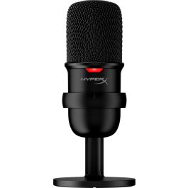 HyperX SoloCast Micrófono USB Condensador, Patrón Cardioide, Sensor Tap-to-Mute, para Streamers y Creadores, Negro