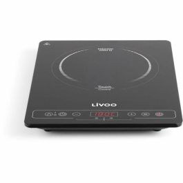 Livoo DOC235 Placa de inducción simple 22cm, 200-2000W (10 niveles), temperatura 60-240°C, panel digital, función mantener calor, temporizador 180 min, negro