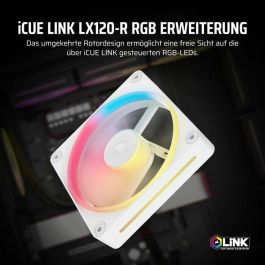 Corsair LX120R Ventilador de Caja PC iCUE Link RGB Blanco 120mm PWM 2400 RPM Alto Rendimiento (Expansión)