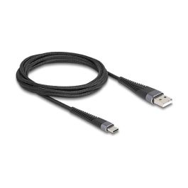 DeLOCK 81122 Cable USB 2.0 USB-A a USB-C de 2 metros, carga rápida 60W, forro textil, negro Precio: 29.49999965. SKU: B12SXFR2PH