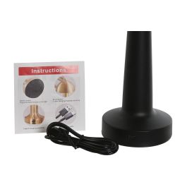 DKD Home Decor Lámpara Sobremesa Moderno Blanco Negro LED Metal Tactil Recargable 3 Niveles Brillo 2 Unidades 9 x 9 x 21 cm