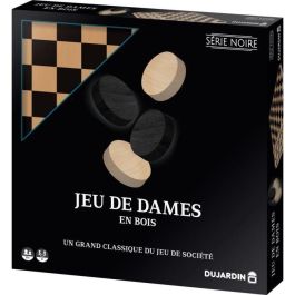 Dujardin DUJ3701656100560 Tablero de Damas Juego de Mesa Serie Negra para niños a partir de 7 años