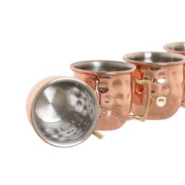 DKD Home Decor Tazas Cobrizo Inox Set de 4 Piezas 5 x 6 x 12 cm