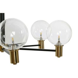 DKD Home Decor Lámpara Techo Moderna Negro-Dorado con Bolas, 6 Bombillas G4, Ajustable, de Metal y Cristal, 83x83x128cm DKD Home Decor Lámpara Techo Moderna Negro-Dorado con Bolas, 6 Bombillas G4, Ajustable, de Metal y Cristal, 83x83x128cm