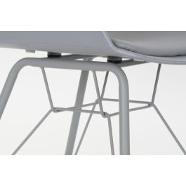 DKD Home Decor Silla Scandi Gris Claro de PP y Metal Acabado Mate Largo 53cm Alto 81cm Ancho 56cm Altura Asiento 44cm Desmontable