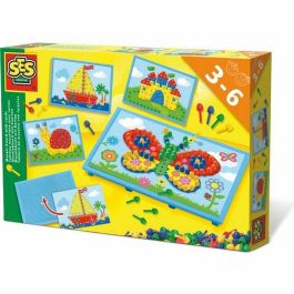 Ses Creative Tablero de mosaico con cartas y alfileres de colores: amarillo, verde, azul, rojo Precio: 31.50000018. SKU: B15CTNBCKD