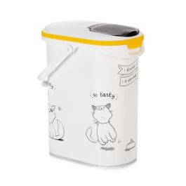 Curver Contenedor de Alimentos Le Diner se sirve para Gatos 4 kg 10 L Blanco y Negro, Sello Hermético y Doble Apertura Curver Contenedor de Alimentos Le Diner se sirve para Gatos 4 kg 10 L Blanco y Negro, Sello Hermético y Doble Apertura