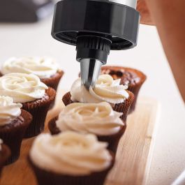 Quttin Pistola Manga Pastelera con Accesorios de Acero Inoxidable 22 cm Largo x 15 cm Ancho x 6 cm Alto (12 Unidades)