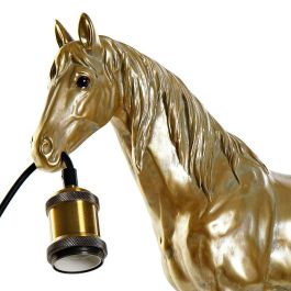 DKD Home Decor Lámpara de Sobremesa Moderna con Forma de Caballo Dorada de Resina E27 50W 16.5x47x59.5 cm