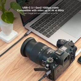 Nano Cable 10.01.4102-COMB Cable USB 3.1 Tipo-C Macho a Tipo-C Macho, 100W, 10Gbps, 2m, Gris y Negro