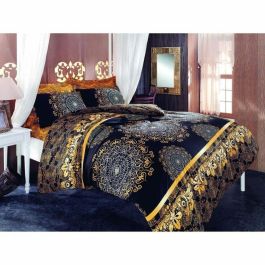 Juego de Cama 220x240 cm con 2 Fundas de Almohada 60x60 cm 100% Algodón Reforzado Negro ASI8681875567564
