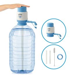Gourmet Kitchen Dispensador de Agua Manual para Garrafas de 5 y 8 Litros - Fácil Uso y Limpieza, Azul/Blanco