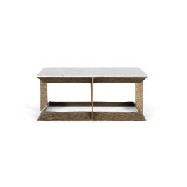 Giner y Colomer - Mesa Central con Base de Aluminio y Tapa de Mármol Blanco y Dorado, 107x60x40 cm Precio: 919.5879. SKU: B1973PV39W