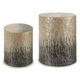 Taburete Redondo Nácar Gris Degradado Giftdecor 40x45x40 cm Precio: 48.99051872. SKU: S3603675