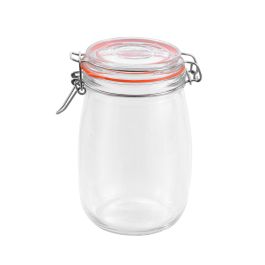 La Mediterranea Tarro Hermetico Vidrio Clip 1000 ml con Medidas 13x9x16 cm