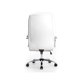 Q-connect Silla de Dirección Vero, Similpiel Blanco, Base Metálica Cromada, Ruedas Premium, Altura 116-124 cm, Profundidad 70 cm, Anchura 63 cm