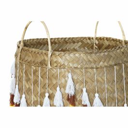 Juego de Cestas DKD Home Decor Multicolor Bambú Flecos Boho 3 Piezas