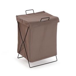 Cesto para la Ropa Sucia Versa Marrón Poliéster Metal Polietileno 35 X 48 X 30 CM