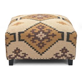 DKD Home Decor Reposapiés Mostaza Beige Kilim - Lana y Algodón, 80 x 80 x 44 cm Precio: 444.50000012. SKU: B1EGHAEF3P