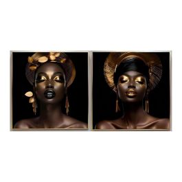 Cuadro Glam DKD Home Decor Negro Dorado 3.5 x 80 x 80 cm (2 Unidades) Precio: 124.50000002. SKU: B13HGNZPM8