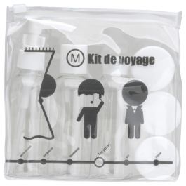 Jet Lag Kit Viaje Neceser con 6 Piezas, Transparente y Cierre Zip, Ideal Cabina Avión
