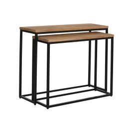 Consola Urban DKD Home Decor Marron Negro 30 x 77 x 96 cm Set de 2 Consola Urban DKD Home Decor Marron Negro 30 x 77 x 96 cm Set de 2
