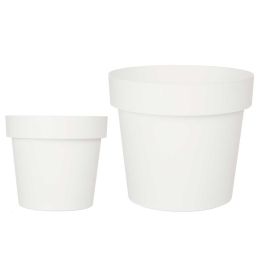 Maceta de plástico blanca Ibergarden 25 cm diámetro (12 Unidades)