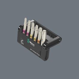 Wera 05056470001 Bit-Check 6 Wood TORX HF Juego de Puntas Torx Plus TX20, TX25, TX30, TX40 con Funda de Transporte
