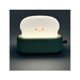 Wondee Lámpara Tostada Divertida de Silicona, Lámpara de Noche Recargable con Luz Cálida para Niños