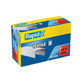 Rapid Grapas 43/6 Super Strong Textil Galvanizada Caja de 10000 Unidades Precio: 44.89000054. SKU: B16YLLG466