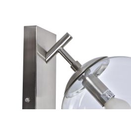 DKD Home Decor Lámpara Aplique Moderno Plateado de Metal y Cristal para 1 Bombilla E14 25W - 25x27x20 cm DKD Home Decor Lámpara Aplique Moderno Plateado de Metal y Cristal para 1 Bombilla E14 25W - 25x27x20 cm