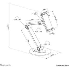 Neomounts Soporte Universal para Tablet DS15-550BL1 para 4.7-12.9" - Hasta 1KG