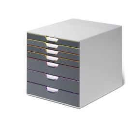 Durable 760758 Módulo 7 Cajones Varicolor®7 Cajonera A4 Gris Multicolor Plástico ABS