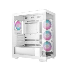 Deepcool CG580 4F WH - Caja Torre PC Gaming, ATX, Cristal Templado, 4 Ventiladores ARGB, USB-C, Blanco