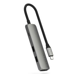Satechi Adaptador multipuerto Slim 4 en 1 USB-C con 4K HDMI y USB 3.0, 10 Gbps, Space Grey